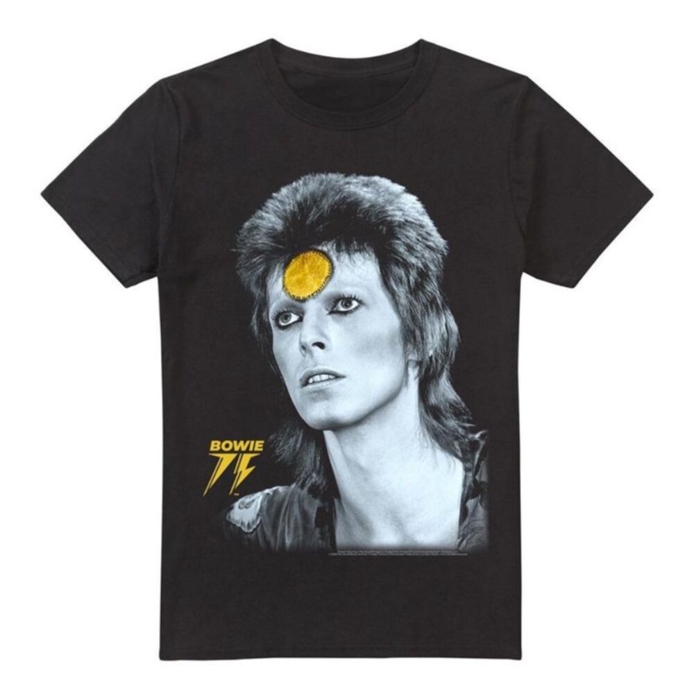 David Bowie Mens Golden Bowie T-Shirt / Black. New! 2 XL.